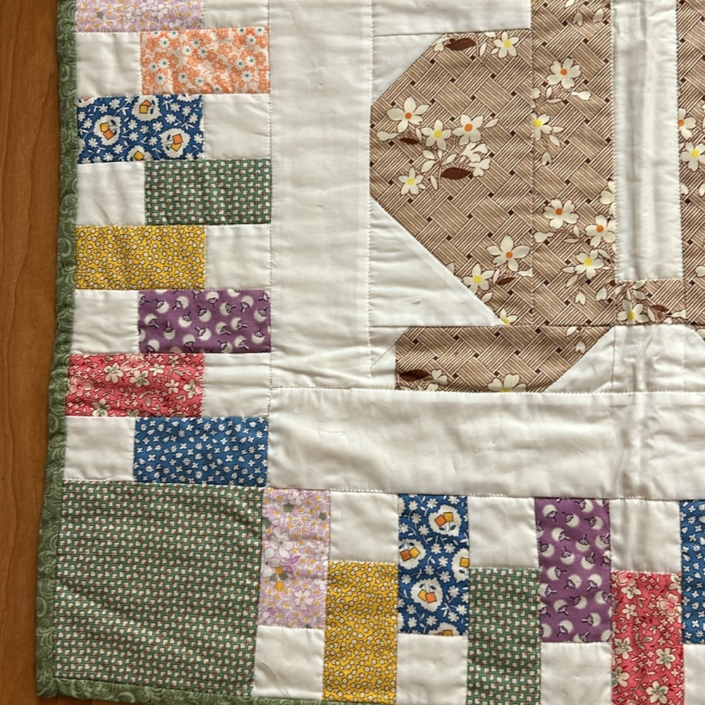 Vintage Handmade Patchwork Rabbit Reversible Quilt - Picture 4 of 17